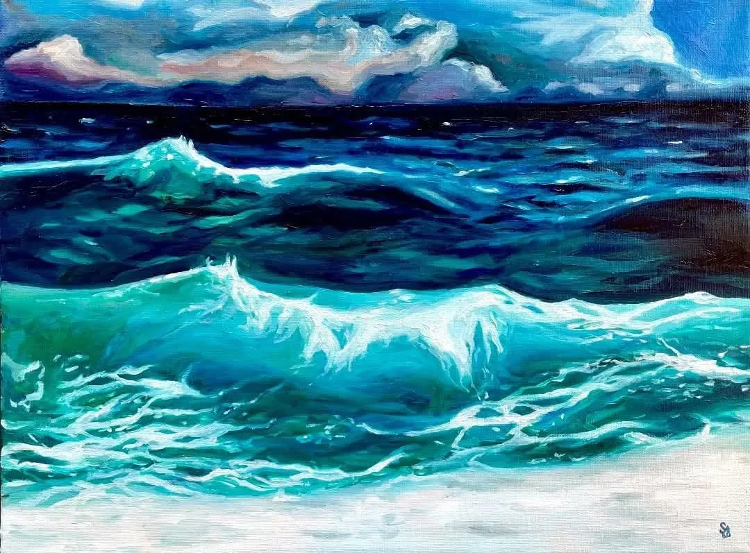 Mare in tempesta, 2022, Olio su tela, 40 × 30 cm — Sara Longhi