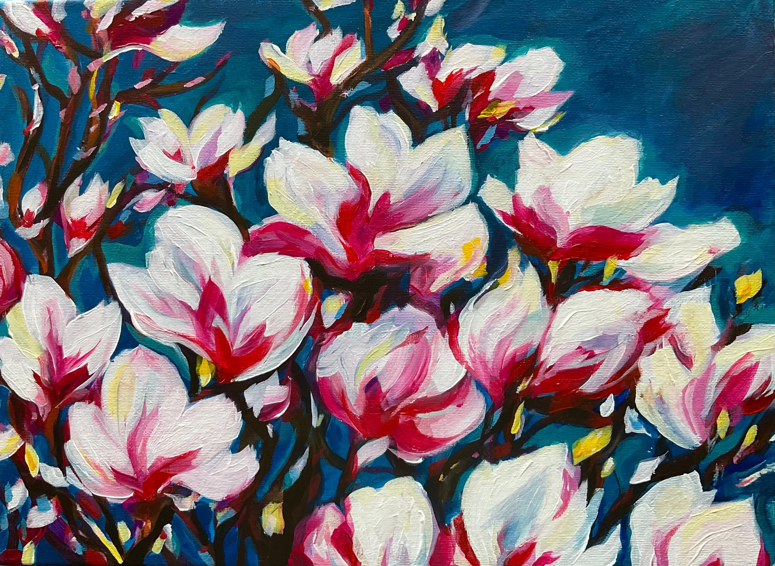 Magnolia, 2026, Acrilico su tela, 40 × 30 cm — Sara Longhi