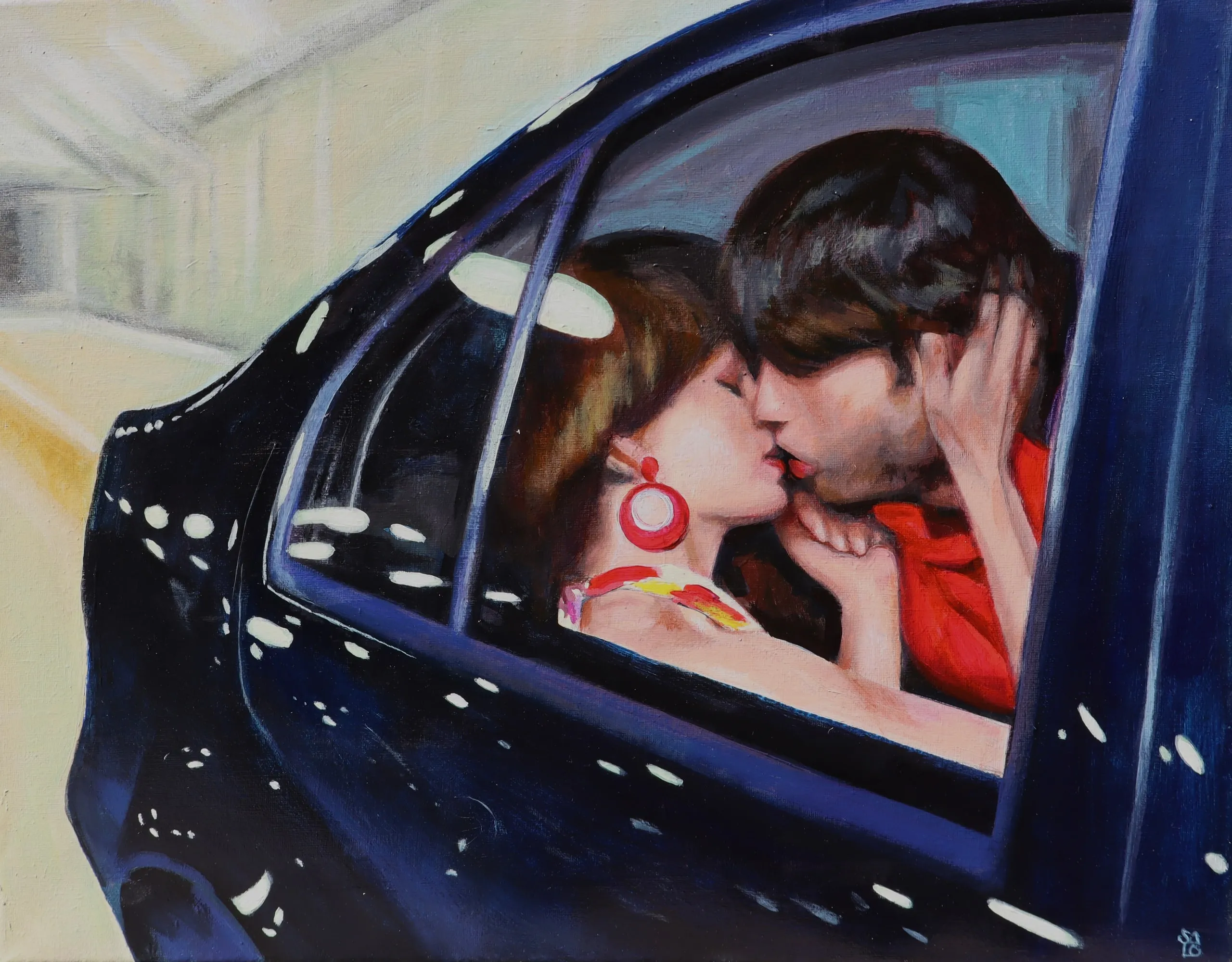Il bacio, 2024, Acrilico su tela, 50 × 40 cm — Sara Longhi