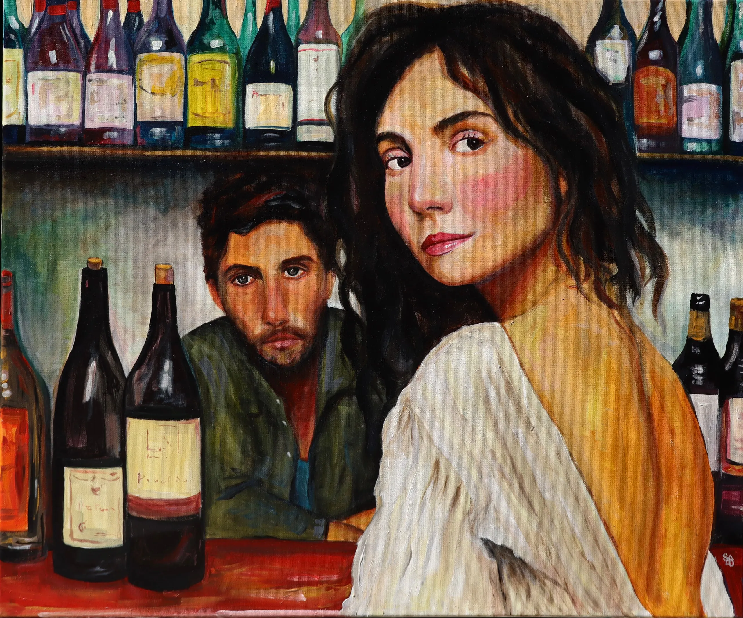 Del buon vino, 2024, Acrilico su tela, 50 × 60 cm — Sara Longhi