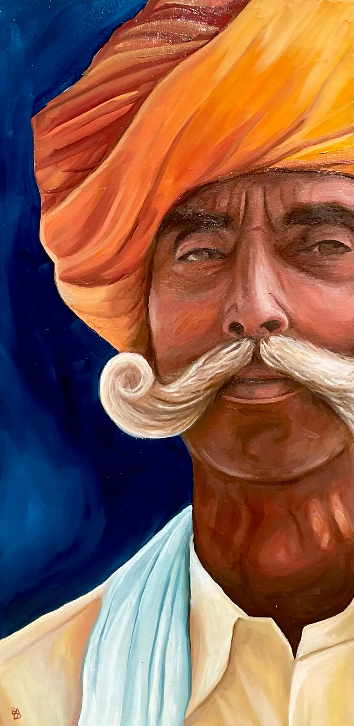 Un indiano, 2022, Olio su tela, 60 × 30 cm — Sara Longhi