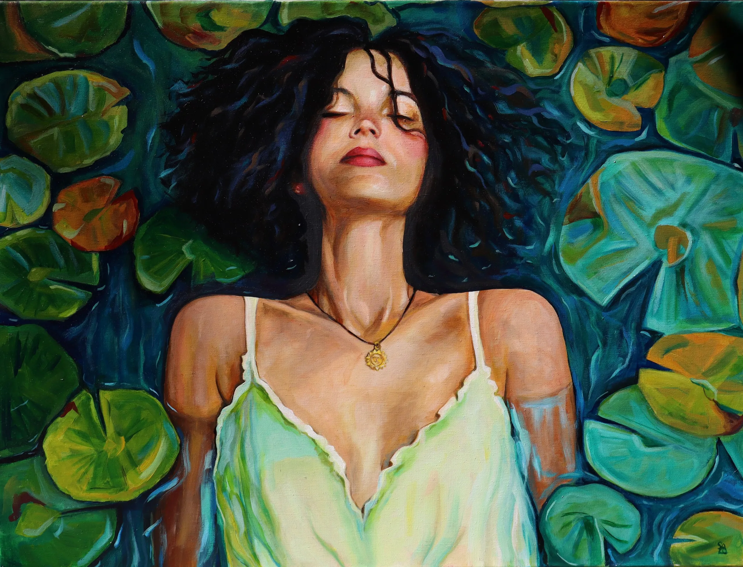 Dove i pensieri non fanno rumore, 2024, Acrilico su tela, 90 × 70 cm — Sara Longhi