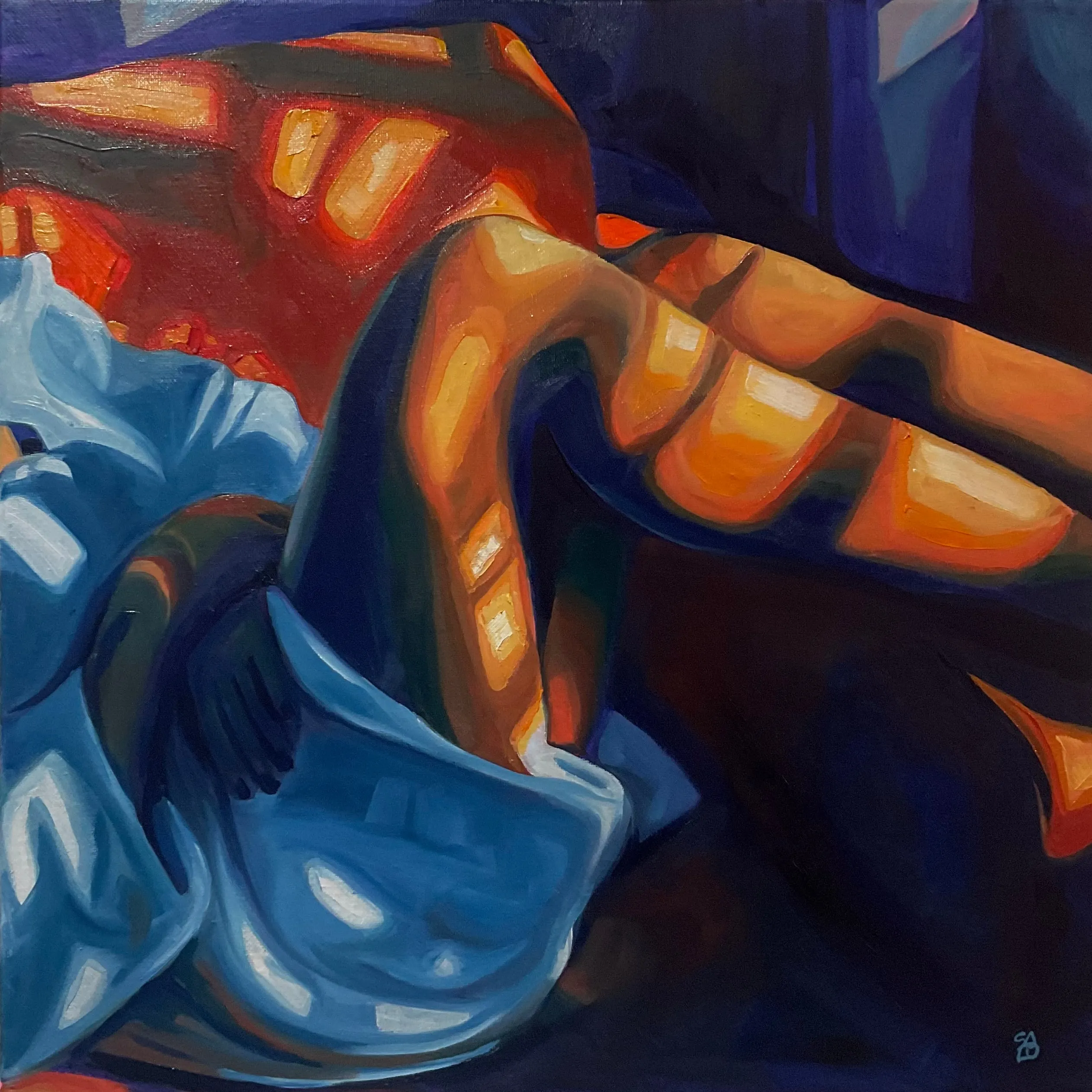 Luci ed ombre, 2022, Olio su tela, 40 × 40 cm — Sara Longhi